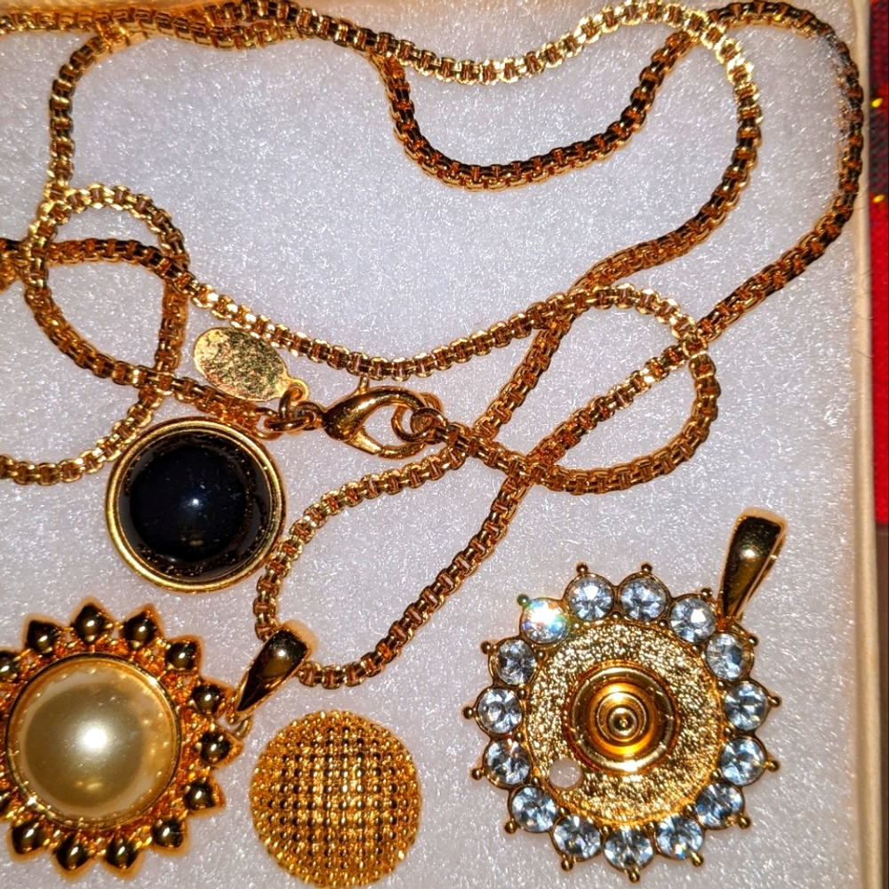 VINTAGE NOLAN MILLER INTERCHANGEABLE SUNFLOWER NECKLACE